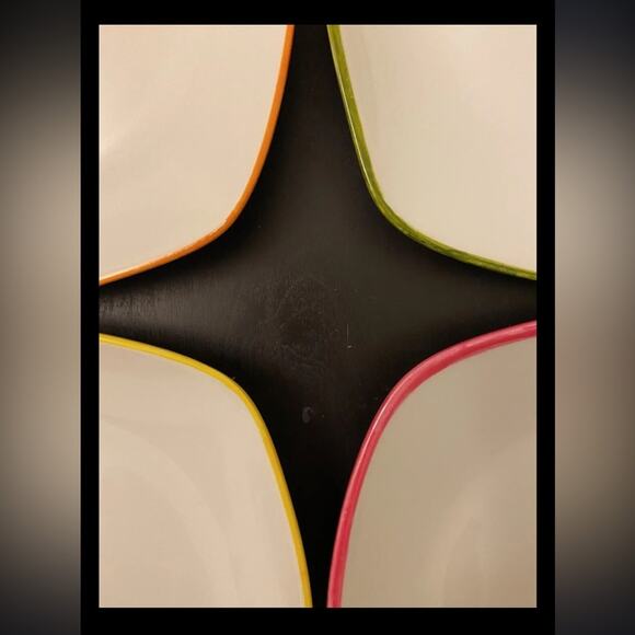 Colorful Cocktail Themed Appetizer Plate Set (set of 4) - Picture 2 of 3